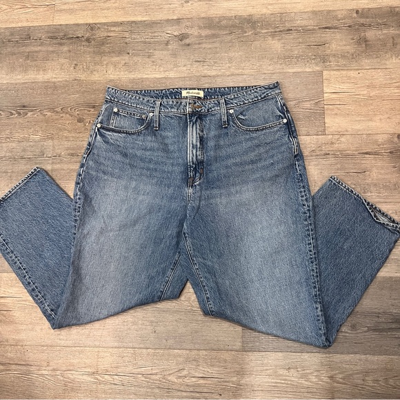 Madewell Perfect Vintage Straight Jeans 100% Cotton Rigid Denim   Size 33 - Picture 3 of 12
